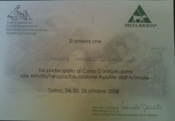 Corso 2008: AIUCA - DELTA SOCIETY INTRODUZIONE ATTIVITÀ/EDUCAZIONE ASSISTITA